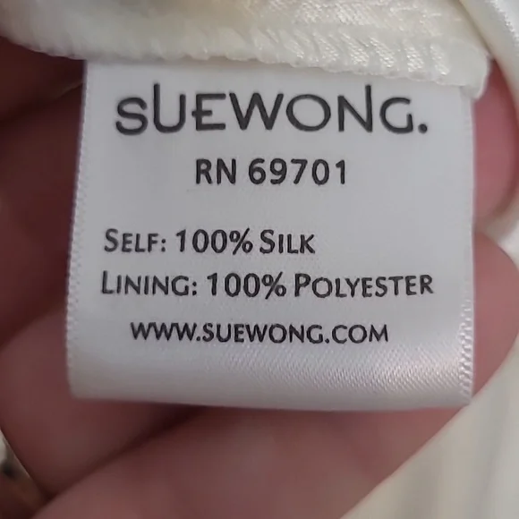 Sue Wong Nocturne Silk Dress Elegant Cream Floral Dress Wedding Party Size 10 - Picture 15 of 15